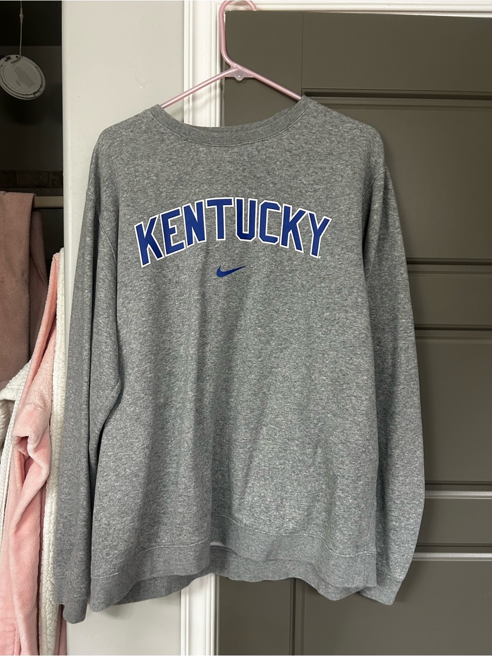 Nike Grey Sweatshirt with Blue Lettering